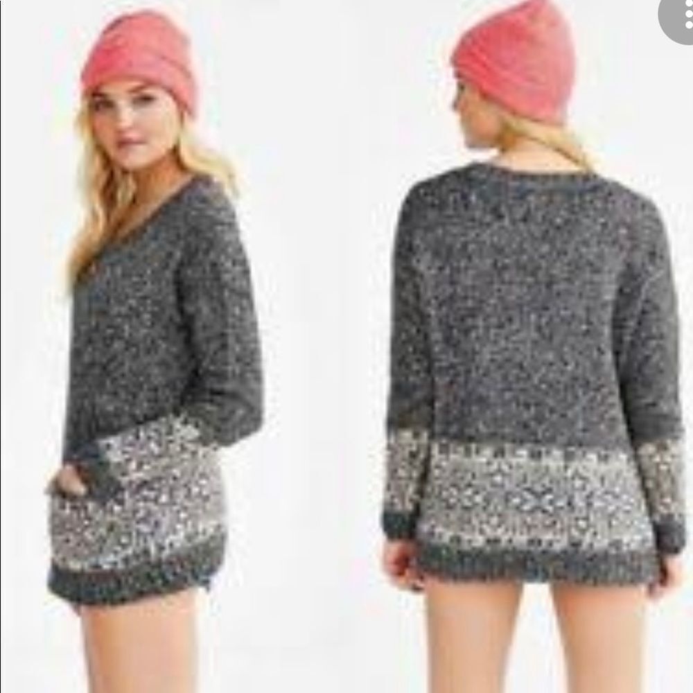Urban Outfitters Ecote Grey Knit Wool Blend Pullover Sweater S